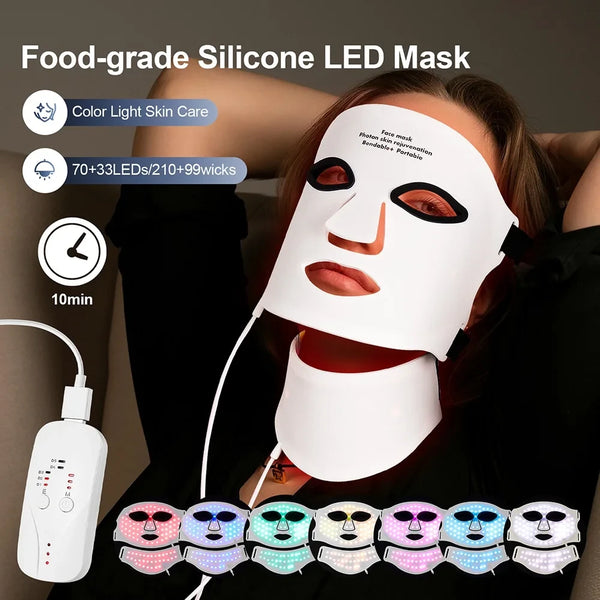 Silicone LED Mask with Neck